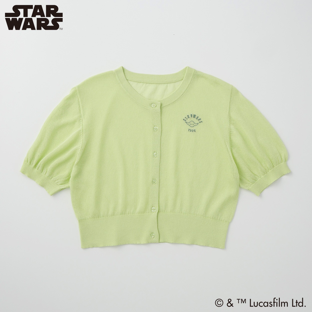 スター・ウォーズ レーヨン混シアー半袖カーディガン レディス Doublefocus(ダブルフォーカス)(ウスミドリ-M)