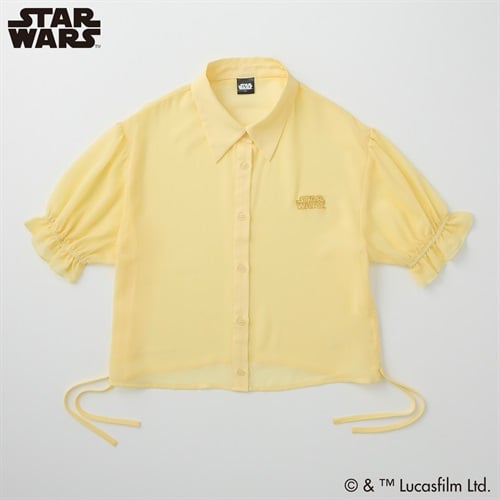 スター・ウォーズ シフォン半袖短丈シャツ レディス Doublefocus(ダブルフォーカス)(ウスキイロ-S)