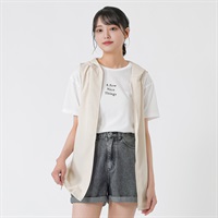 フードジレTシャツアンサンブル レディス Doublefocus(ダブルフォーカス)(アイボリー-S)