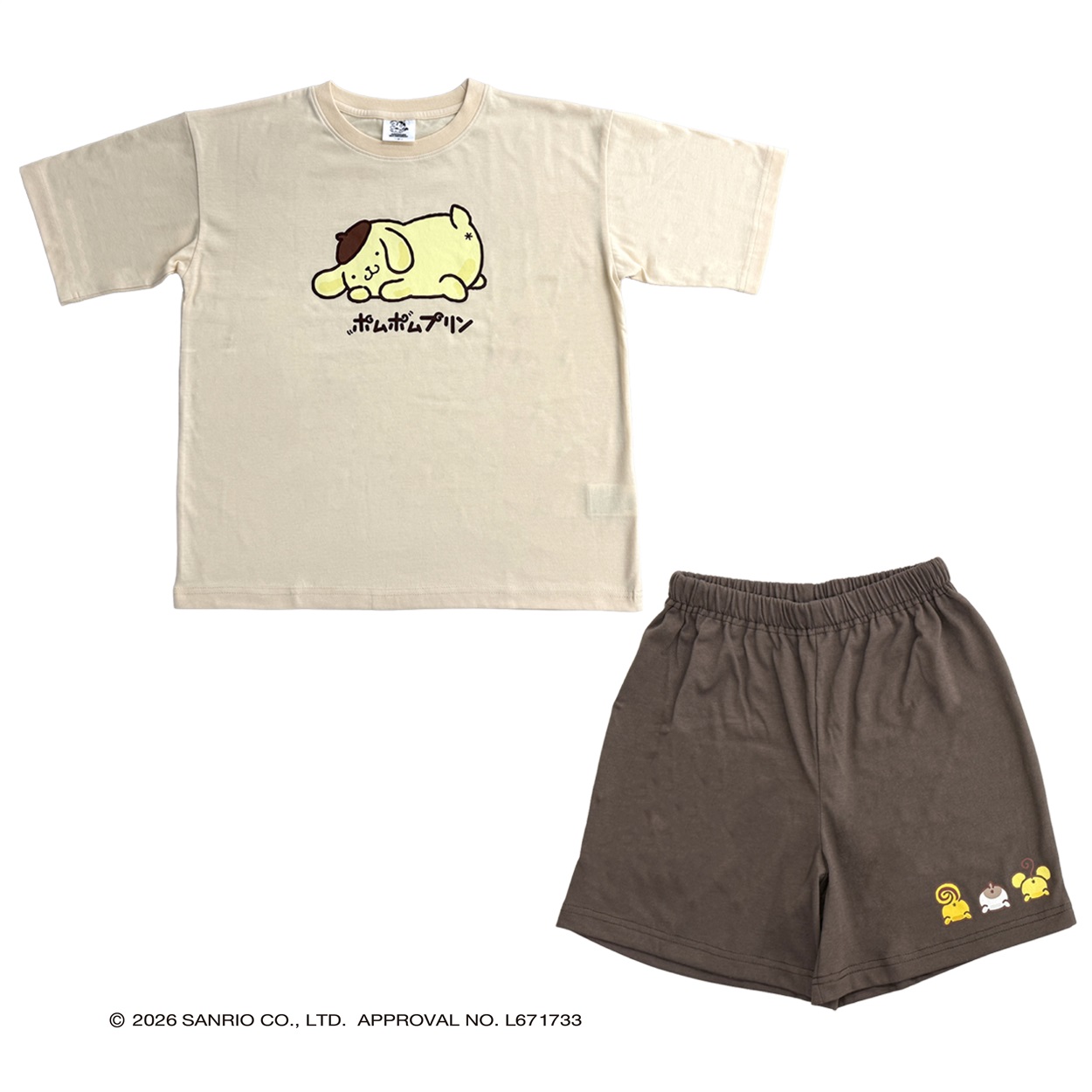 ポムポムプリン 天竺上下セット レディス Doublefocus(ダブルフォーカス)(キイロ-M)