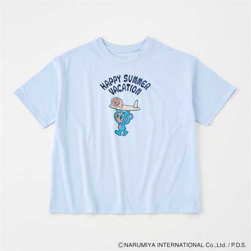 エンジェルブルー日焼けナカムラくんTシャツ レディス Doublefocus(ダブルフォーカス)(ウスアオ-S)