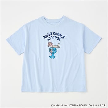 エンジェルブルー日焼けナカムラくんTシャツ レディス Doublefocus(ダブルフォーカス)(ウスアオ-S)