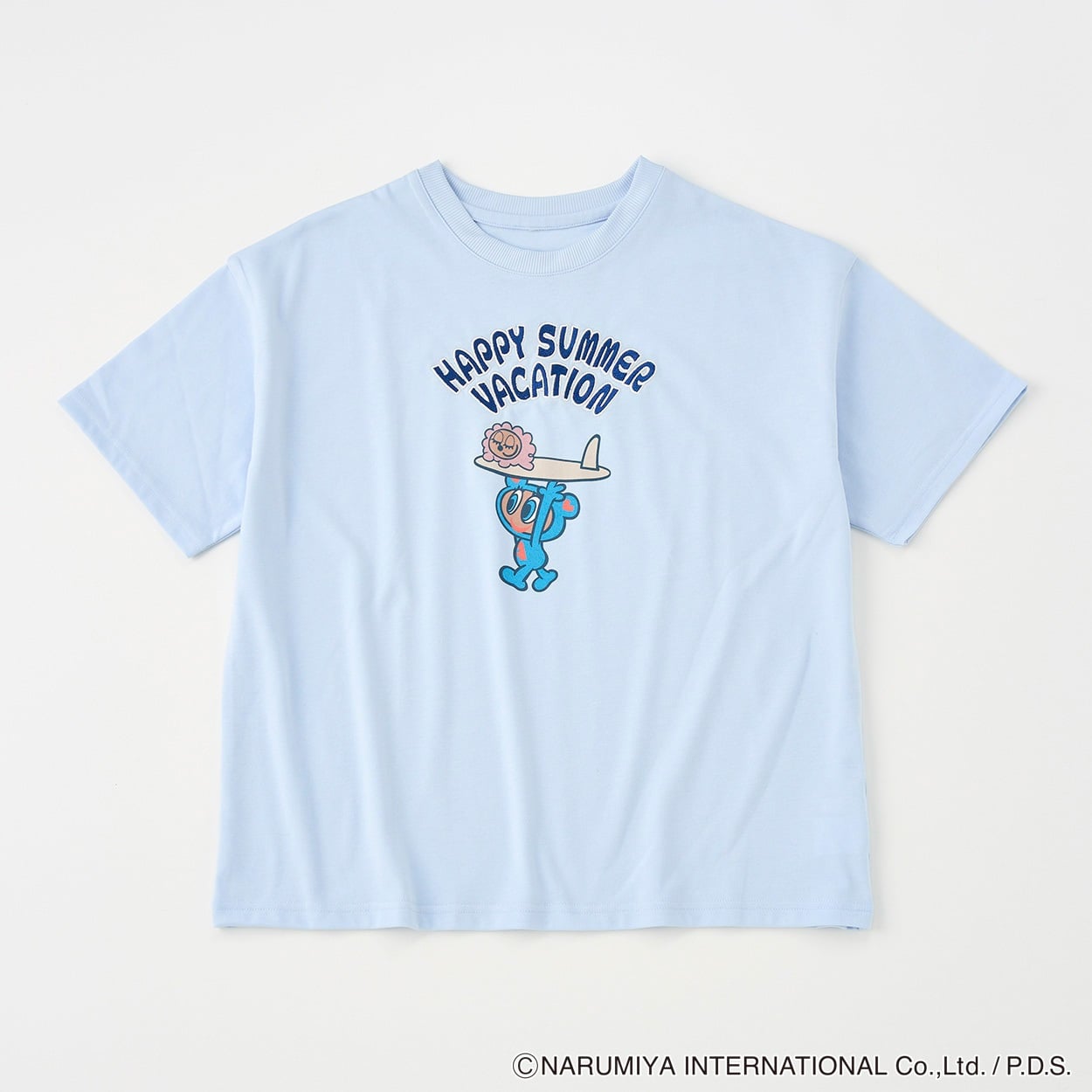 エンジェルブルー日焼けナカムラくんTシャツ レディス Doublefocus(ダブルフォーカス)(ウスアオ-M)