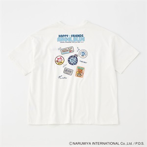 エンジェルブルーワッペン風Tシャツ レディス Doublefocus(ダブルフォーカス)(シロ-S)