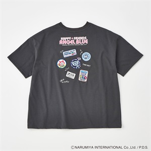 エンジェルブルーワッペン風Tシャツ レディス Doublefocus(ダブルフォーカス)(チャコ－ルグレ－-S)