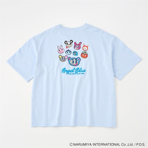エンジェルブルーバックプリントTシャツ レディス Doublefocus(ダブルフォーカス)
