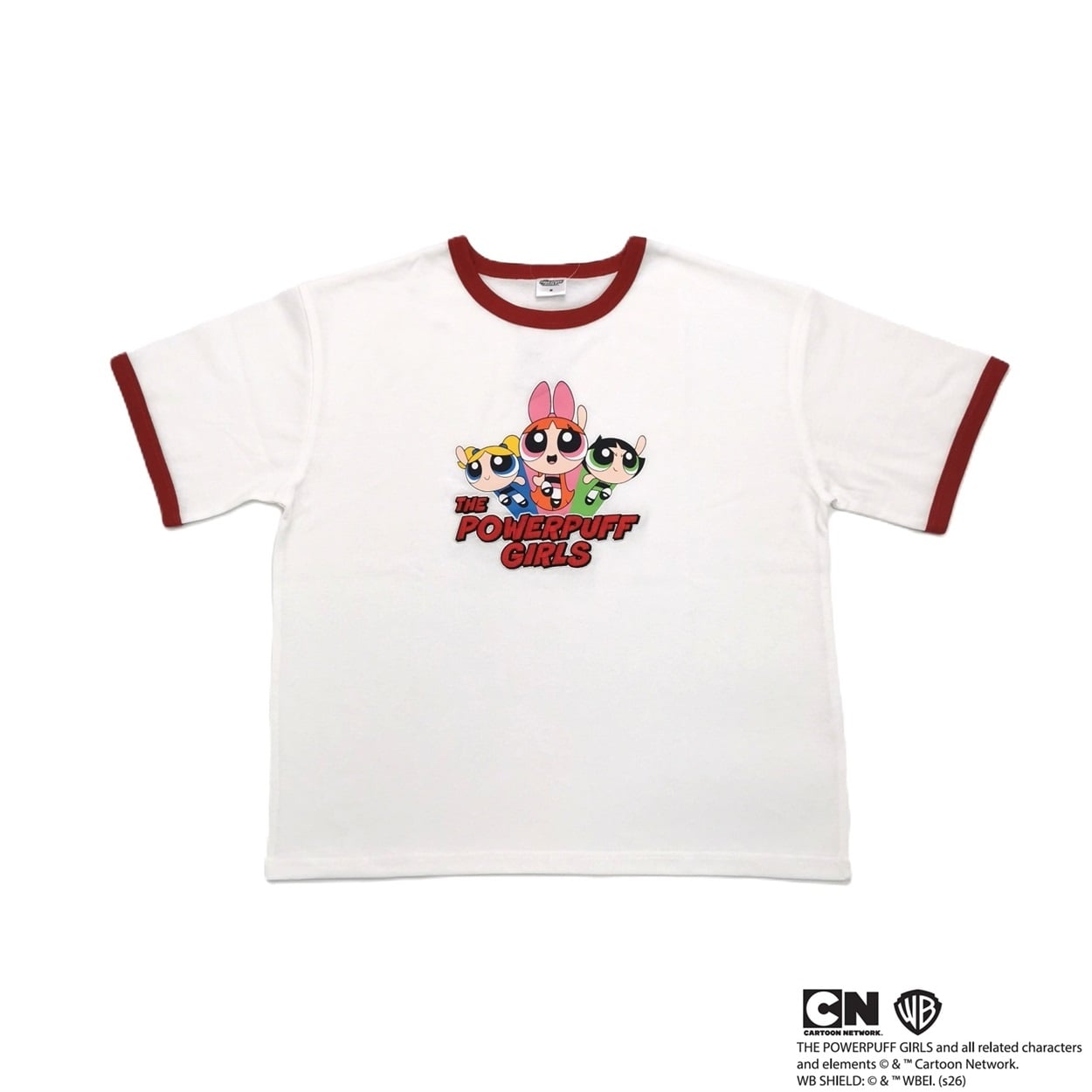 パワーパフガールズ リンガーTシャツ レディス Doublefocus(ダブルフォーカス)(シロ-M)