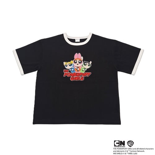 パワーパフガールズ リンガーTシャツ レディス Doublefocus(ダブルフォーカス)(クロ-S)