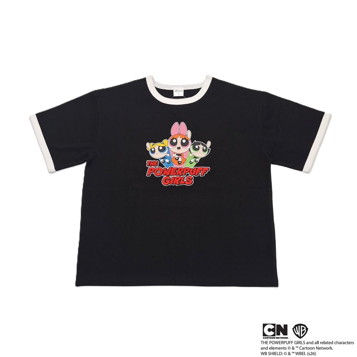 パワーパフガールズ リンガーTシャツ レディス Doublefocus(ダブルフォーカス)(クロ-M)