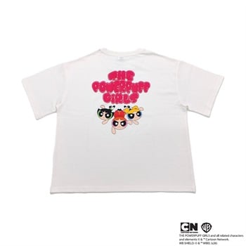 パワーパフガールズ 発泡Tシャツ レディス Doublefocus(ダブルフォーカス)(シロ-S)