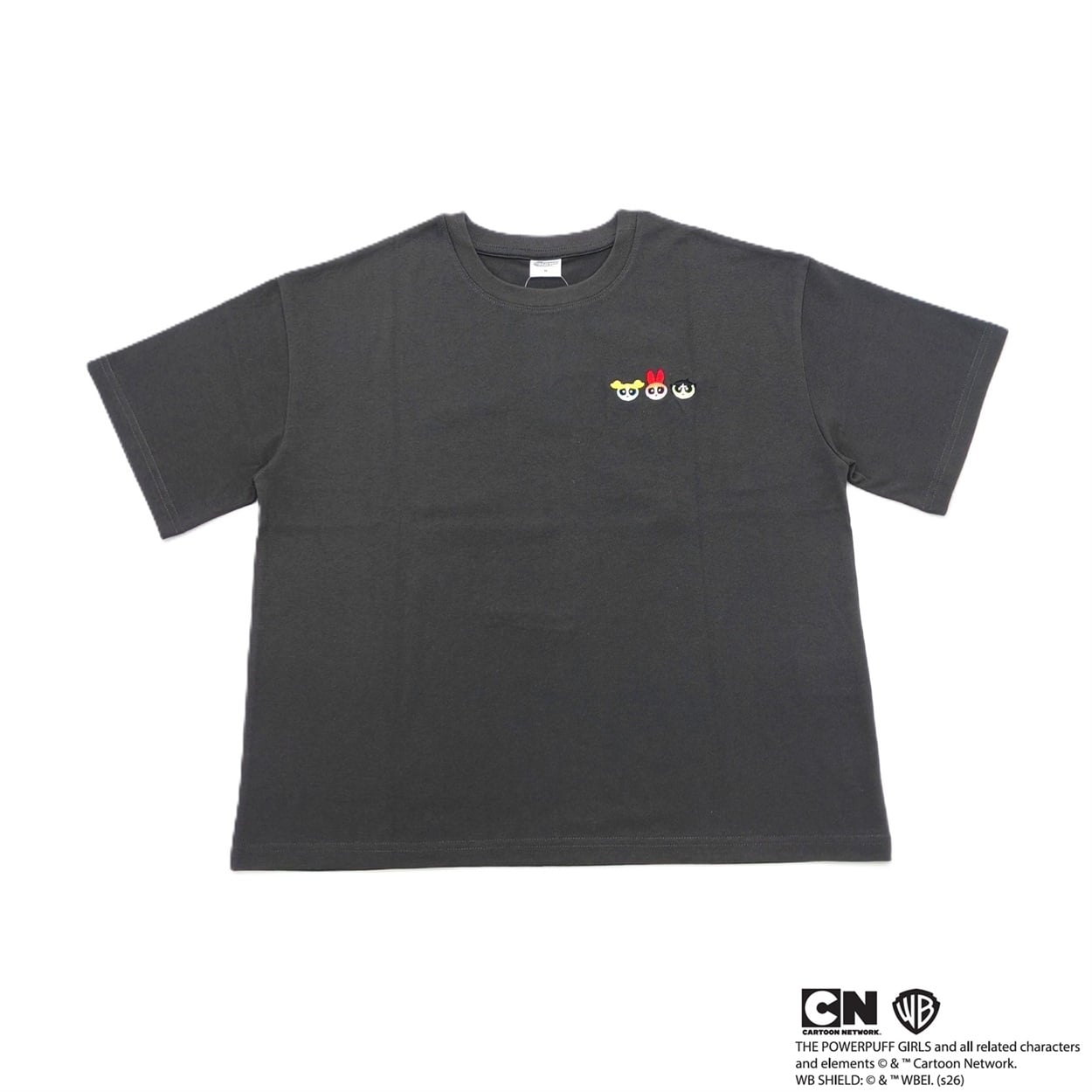 パワーパフガールズ 刺しゅうTシャツ レディス Doublefocus(ダブルフォーカス)(チャコ－ルグレ－-S)