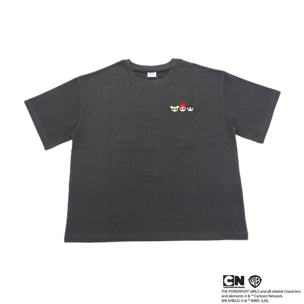 パワーパフガールズ 刺しゅうTシャツ レディス Doublefocus(ダブルフォーカス)(チャコ－ルグレ－-M)