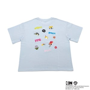 パワーパフガールズ 刺しゅうTシャツ レディス Doublefocus(ダブルフォーカス)(ウスアオ-S)