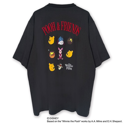 くまのプーさん/9連Tシャツ ユニセックス Doublefocus(ダブルフォーカス)(チャコ－ルグレ－-S)