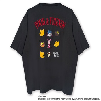 くまのプーさん/9連Tシャツ ユニセックス Doublefocus(ダブルフォーカス)(チャコ－ルグレ－-S)