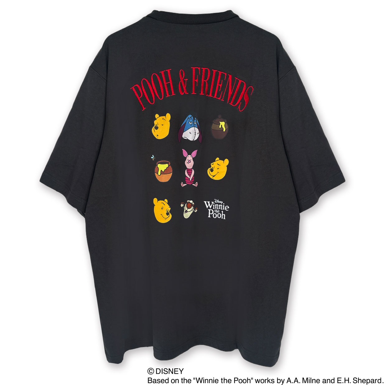 くまのプーさん/9連Tシャツ ユニセックス Doublefocus(ダブルフォーカス)(チャコ－ルグレ－-M)