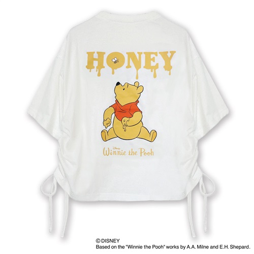 くまのプーさん/シャーリングTシャツ ユニセックス Doublefocus(ダブルフォーカス)(シロ-S)