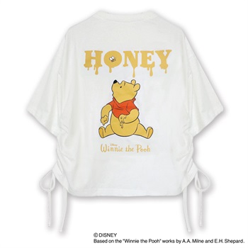 くまのプーさん/シャーリングTシャツ ユニセックス Doublefocus(ダブルフォーカス)(シロ-S)