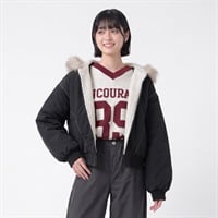 フェイクファーフード付きミリタリーブルゾン レディス Doublefocus(ダブルフォーカス)(クロ-S)