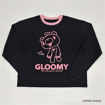 「GLOOMY」リンガー長袖Ｔシャツ ユニセックス Doublefocus(ダブルフォーカス)(クロ-M)