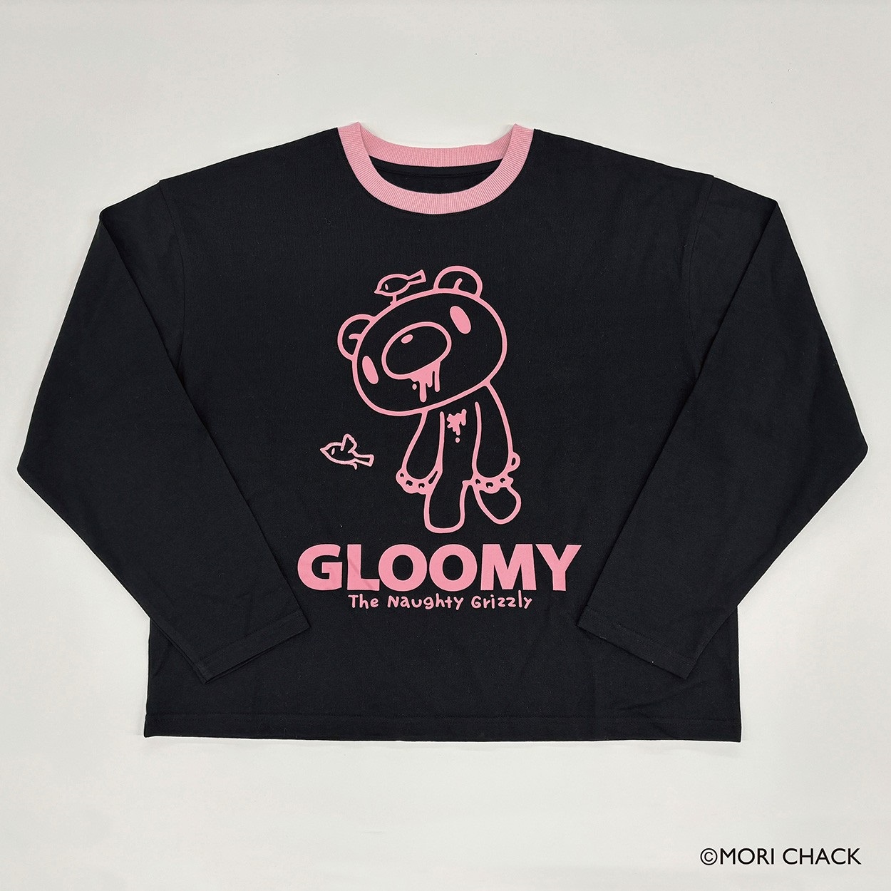 「GLOOMY」リンガー長袖Ｔシャツ ユニセックス Doublefocus(ダブルフォーカス)(クロ-L)