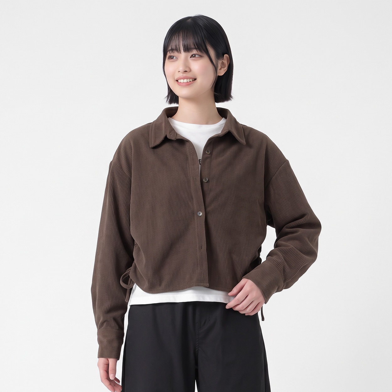 コーデュロイシャツアンサンブル レディス Doublefocus(ダブルフォーカス)(チャ-L)