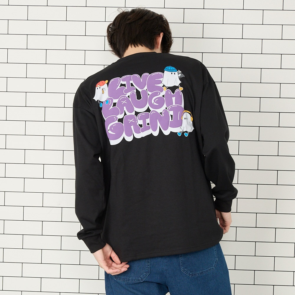 OEおばけロゴバックプリントロングTシャツ Doublefocus