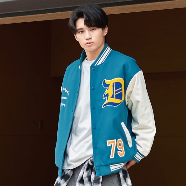 袖PUワッペン付きスタジャン メンズ Doublefocus(ダブルフォーカス