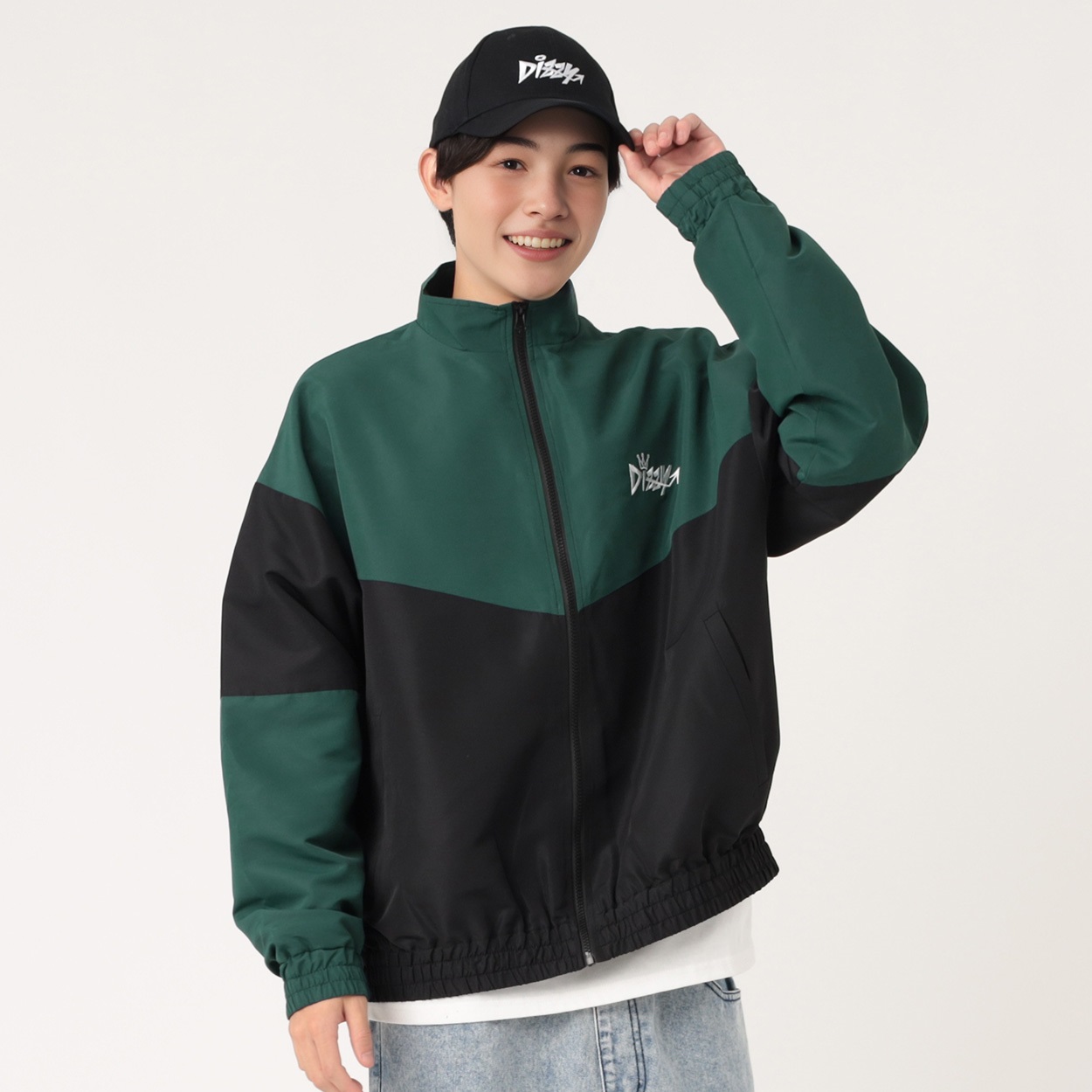 new look Dubbele tas Bisonylダブル タス ビソニル DIZZY切替ブルゾン メンズ Doublefocus (ダブルフォーカス