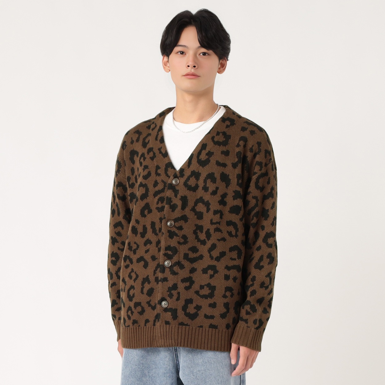 ACレオパードカーディガン メンズ Doublefocus (ダブルフォーカス