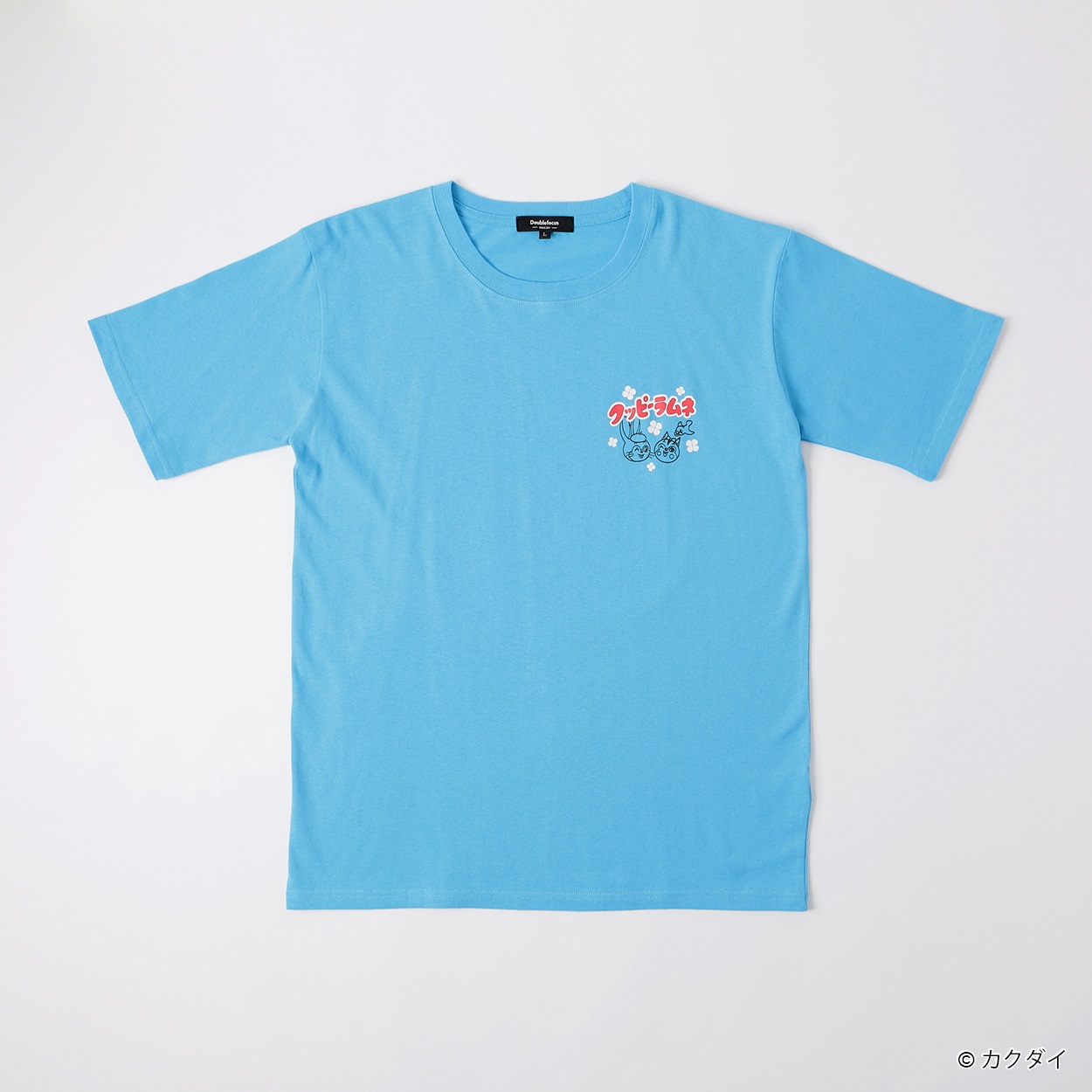 企業コラボTシャツ[クッピーラムネ] メンズ Doublefocus(ダブルフォーカス)(アオ-M)