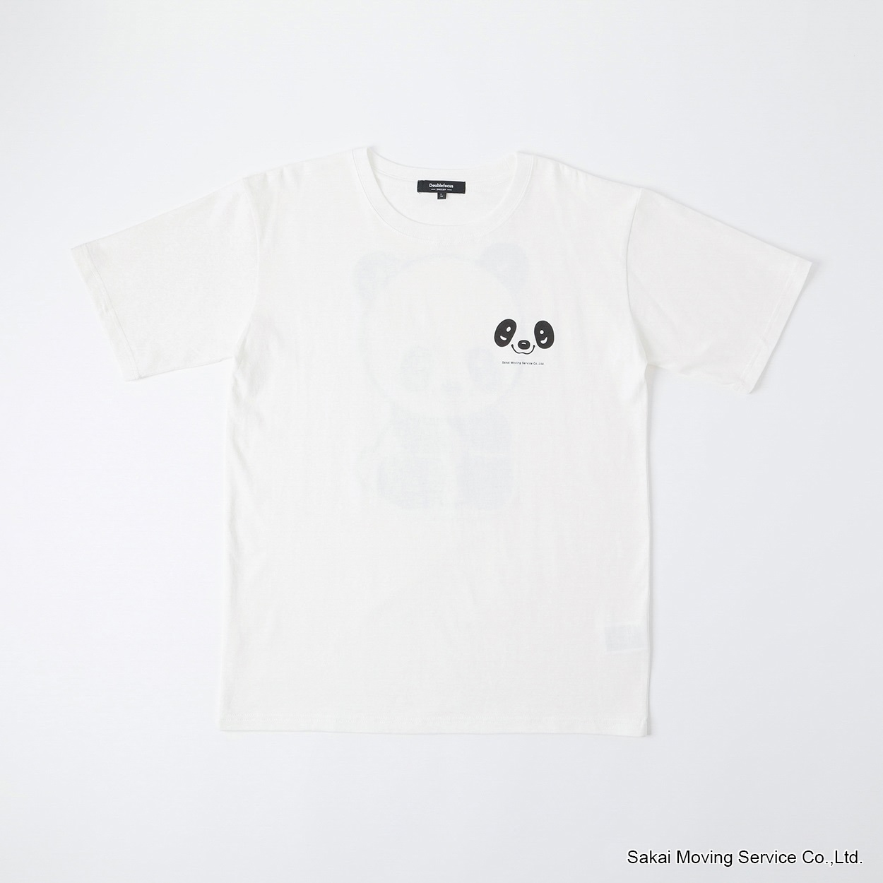 モヴェズエルヴ　ぱんだ　Tシャツ　ホワイト 企業コラボTシャツ[まごころパンダ] メンズ Doublefocus(ダブル