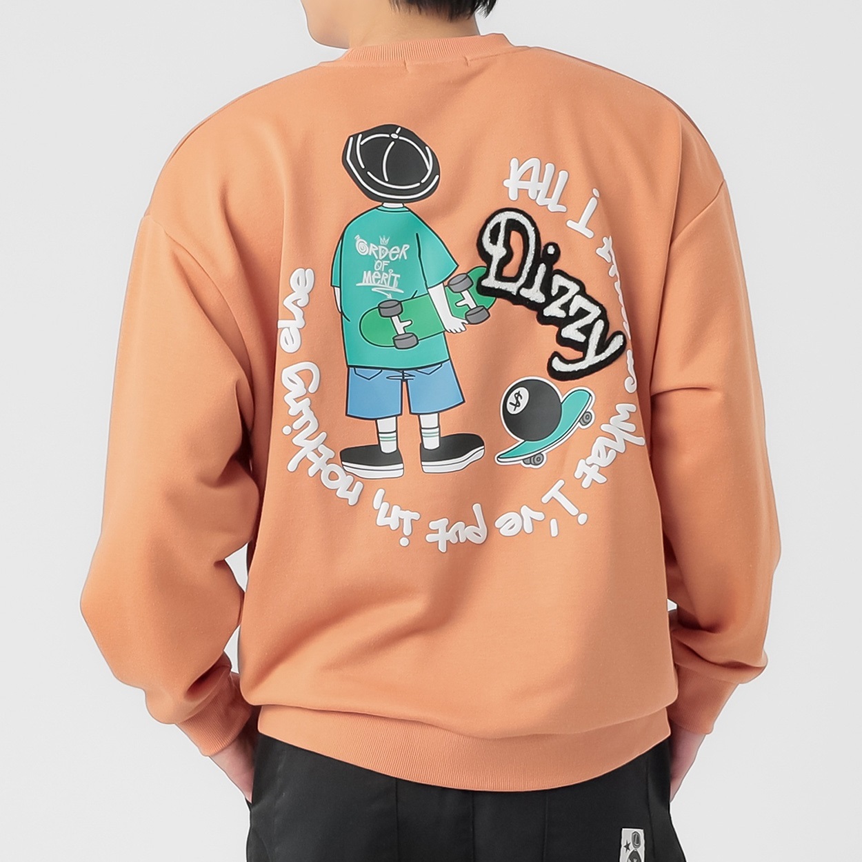 DIZZY裏毛バックプリントトレーナー メンズ Doublefocus(ダブル