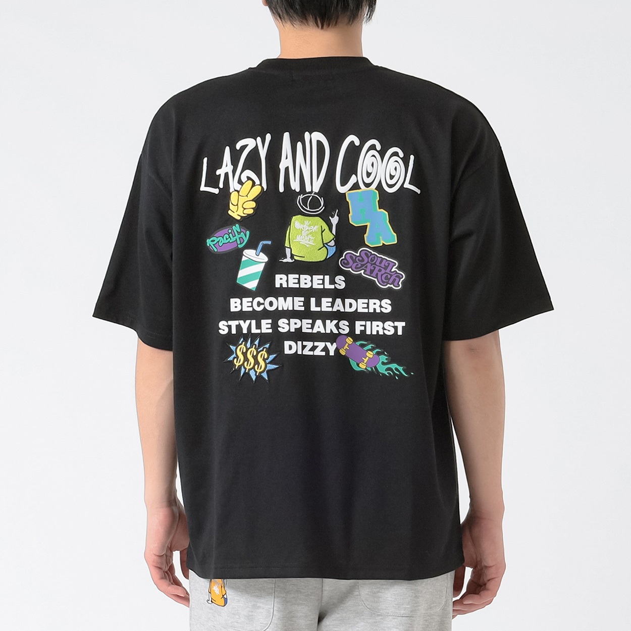 DIZZY後ろ総柄半袖Tシャツ メンズ Doublefocus(ダブルフォーカス