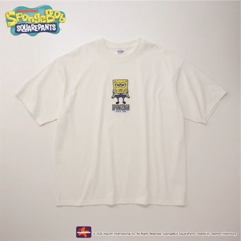 スポンジ・ボブサガラ半袖Tシャツ メンズ Doublefocus(ダブルフォーカス)(シロ-S)