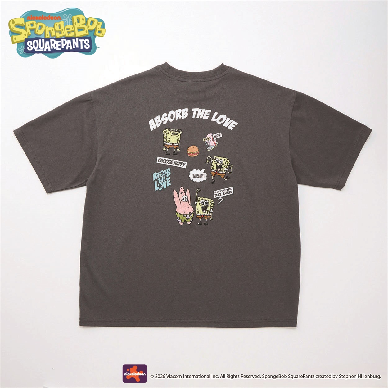 スポンジ・ボブ後刺しゅう半袖Tシャツ メンズ Doublefocus(ダブル