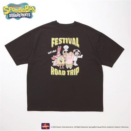 スポンジ・ボブ後サガラ半袖Tシャツ メンズ Doublefocus(ダブル