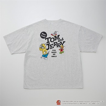 トムジェリ後ろ半袖Tシャツ メンズ Doublefocus(ダブルフォーカス)(オートミール-S)