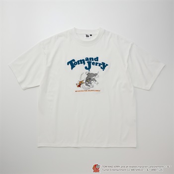 トムジェリ前身半袖Tシャツ メンズ Doublefocus(ダブルフォーカス)(シロ-S)