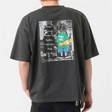 DIZZYシルエット半袖Tシャツ メンズ Doublefocus(ダブルフォーカス)(チャコ－ルグレ－-S)