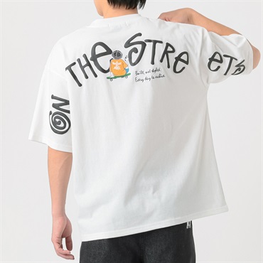 DIZZYバックアーチ半袖Tシャツ メンズ Doublefocus(ダブルフォーカス)(シロ-S)