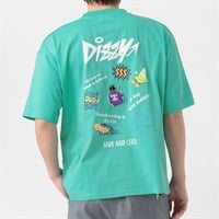 DIZZY飛び刺繍半袖Tシャツ メンズ Doublefocus(ダブルフォーカス)(ウスミドリ-S)