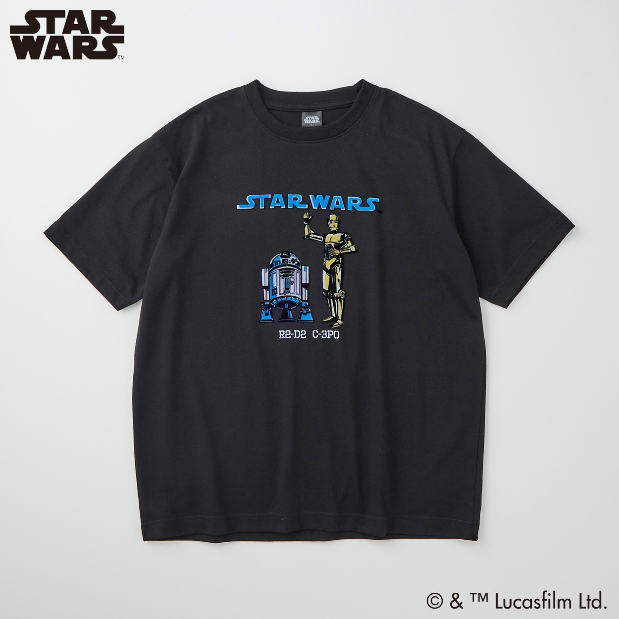 スター・ウォーズ 静電気フロッキーTシャツ メンズ Doublefocus(ダブルフォーカス)(クロ-M)