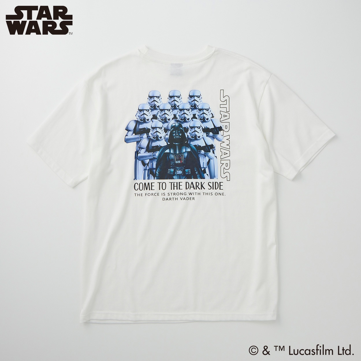 スター・ウォーズ ダースベーダー半袖Tシャツ メンズ Doublefocus(ダブルフォーカス)(シロ-M)
