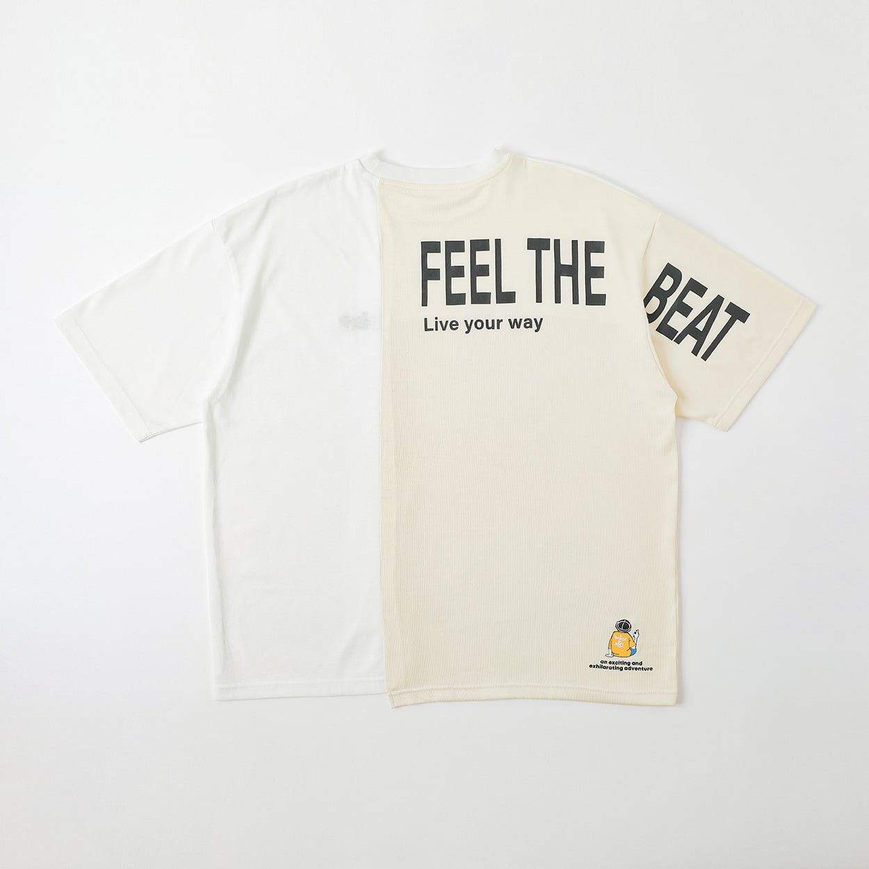 DIZZY切り替え半袖Tシャツ メンズ Doublefocus(ダブルフォーカス)(シロ-S)