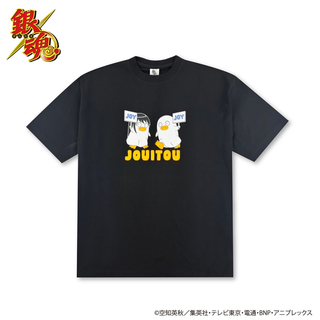「ヅラザベス＆エリザベス」半袖Tシャツ(TVアニメ『銀魂』) メンズ Doublefocus(ダブルフォーカス)(クロ-M)