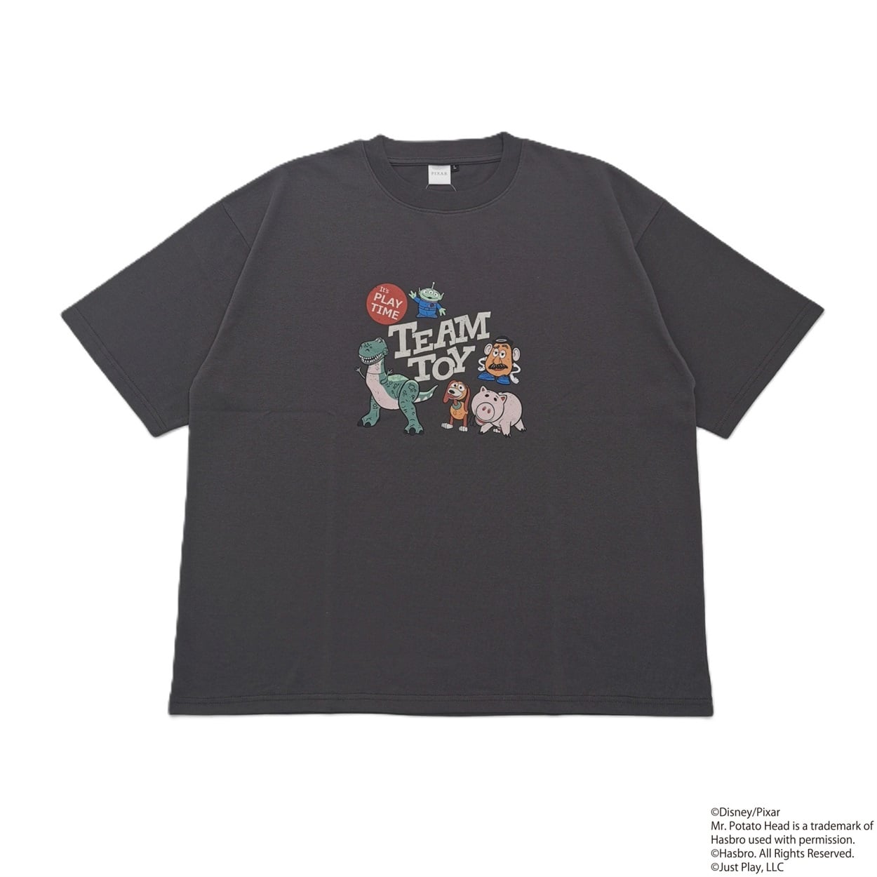 トイ・ストーリー チームトイ半袖Ｔシャツ メンズ Doublefocus(ダブルフォーカス)(チャコ－ルグレ－-M)