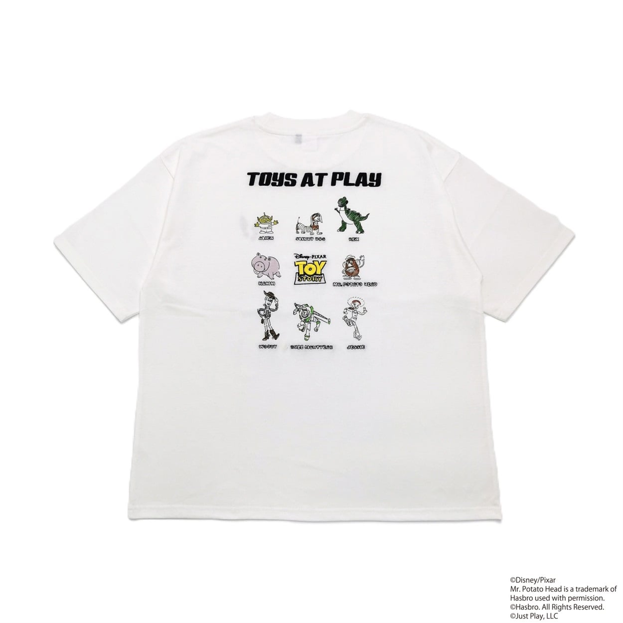 トイ・ストーリー 後並びＴシャツ メンズ Doublefocus(ダブルフォーカス)(シロ-L)