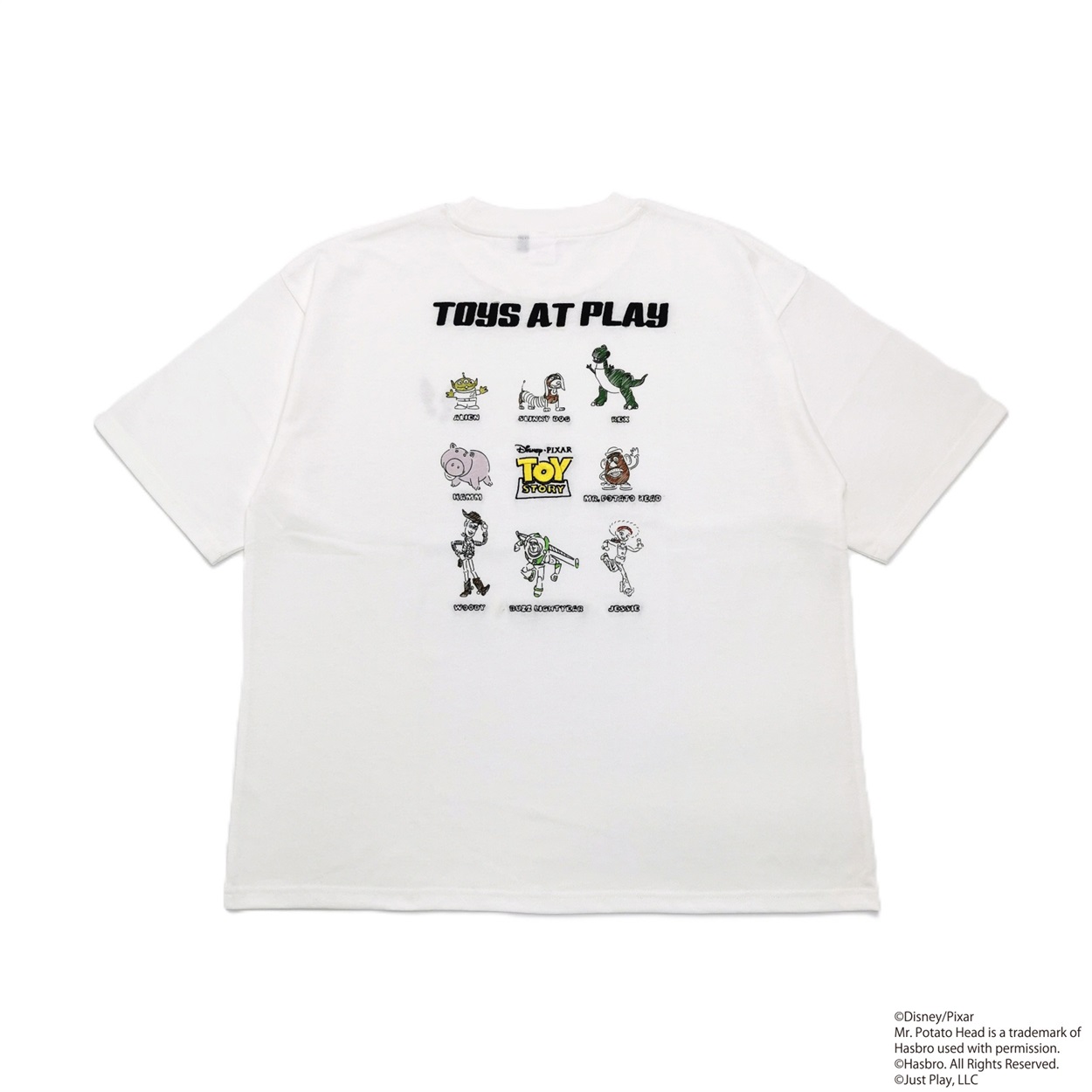 トイ・ストーリー 後並びＴシャツ メンズ Doublefocus(ダブルフォーカス)(シロ-XL)