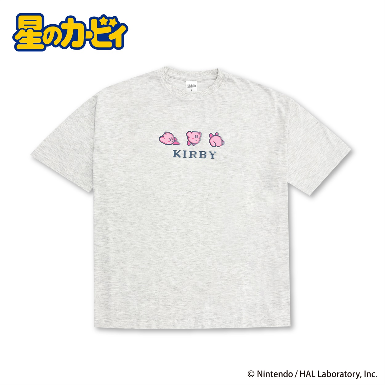 『星のカービィ』 ドットデザイン Tシャツ  Doublefocus(ダブルフォーカス)(Ａシロ-XL)